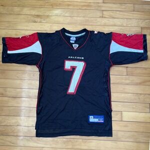Reebok NFL Atlanta Falcons Michael Vick 7 Jersey Black Red Mens Medium Vintage